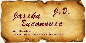 Jasika Ducanović vizit kartica